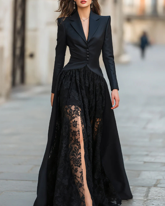 Elysian Women's Gown | Satin Lace, Three-Piece Formal Evening Dress