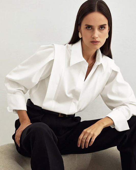 Cora Women's Blouse | Long Sleeve, Easy-Care Polyester, Straight Fit
