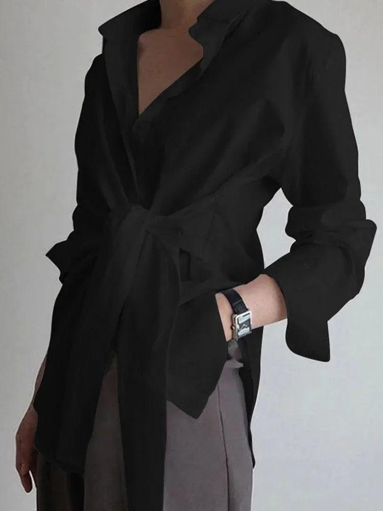 Wanda Blouse | Oversized, Adjustable Tie Belt, Long Sleeves 5