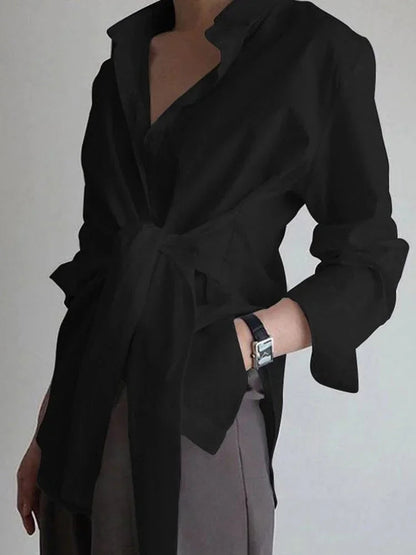 Wanda Blouse | Oversized, Adjustable Tie Belt, Long Sleeves 5
