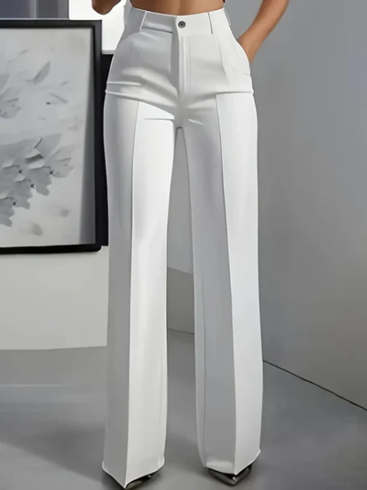 Wina Women's Trousers | High-Waisted, Tailored Polyester 0