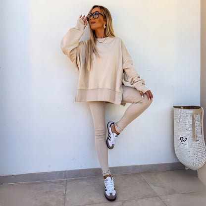 Yachi Casual Sweatshirt Set | Cozy Long Sleeve, Relaxed Fit 0