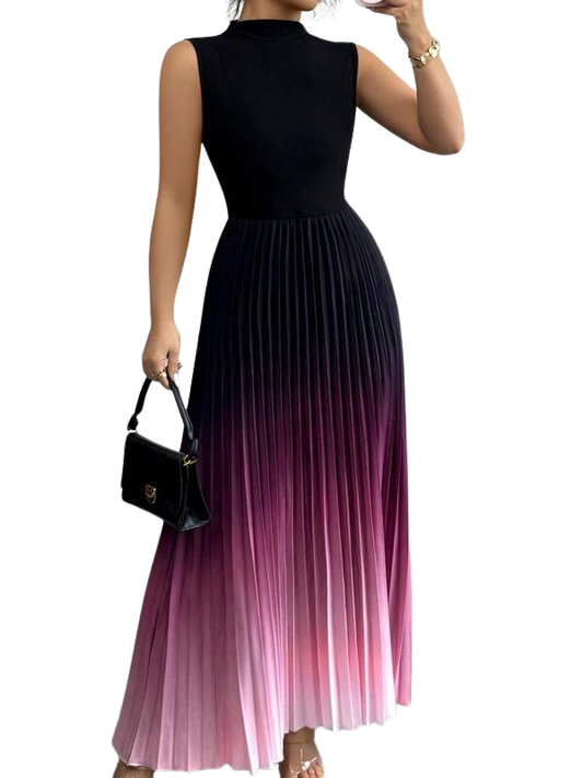 Yara Maxi Dress | Ombre Pleated, Elegant Evening Wear 0