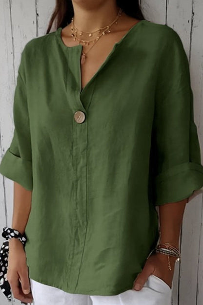 Zara Women's Blouse | Lightweight Linen, Relaxed Fit V-Neck 4